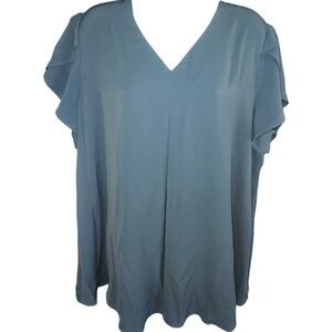 NWT Anyally Ruffled Short Sleeve Top